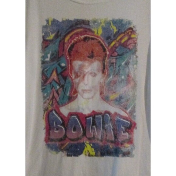 David Bowie Graphic Tee By ODDPEOPLE  Size Medium Short Sleeve Rock & Roll - Picture 2 of 4